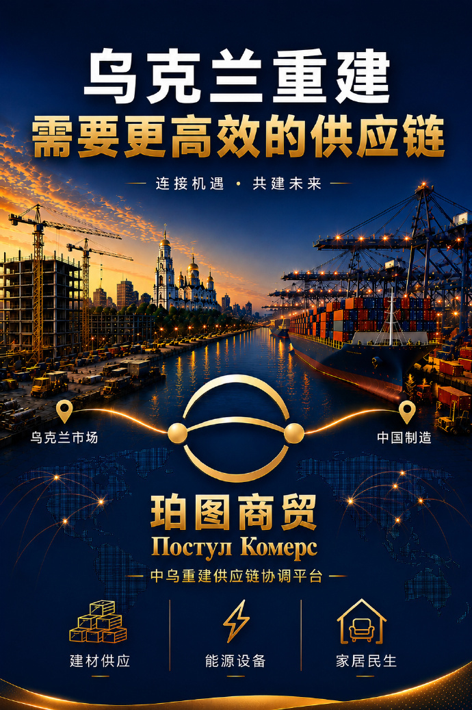 我和乌克兰友人将会在基辅成立中乌重建供应链协调平台——珀图商贸。寻找共建伙伴，有