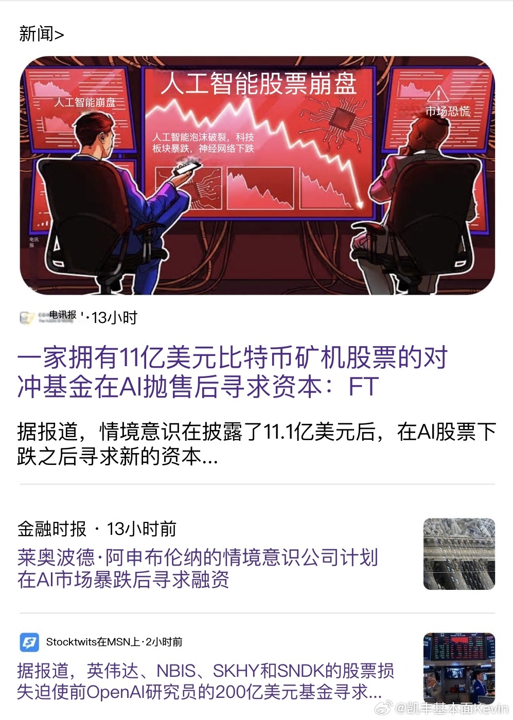 没想到 AI 泡沫小小的放气就把态势感知基金爆了美股美国凯丰基本面华尔街人工智能