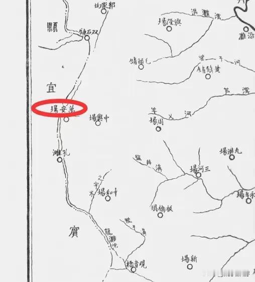 前段时间翻阅民国《富顺县志》地图时，发现当时的富顺县西部有一个叫万安场的地方，地