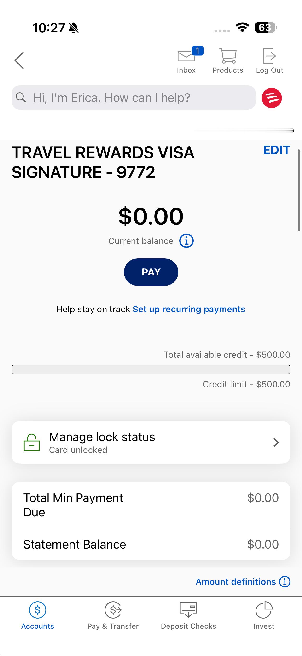 上周这个时候在旧金山唐人街开了BOA的储蓄账户，存了700USD，然后顺便让经理