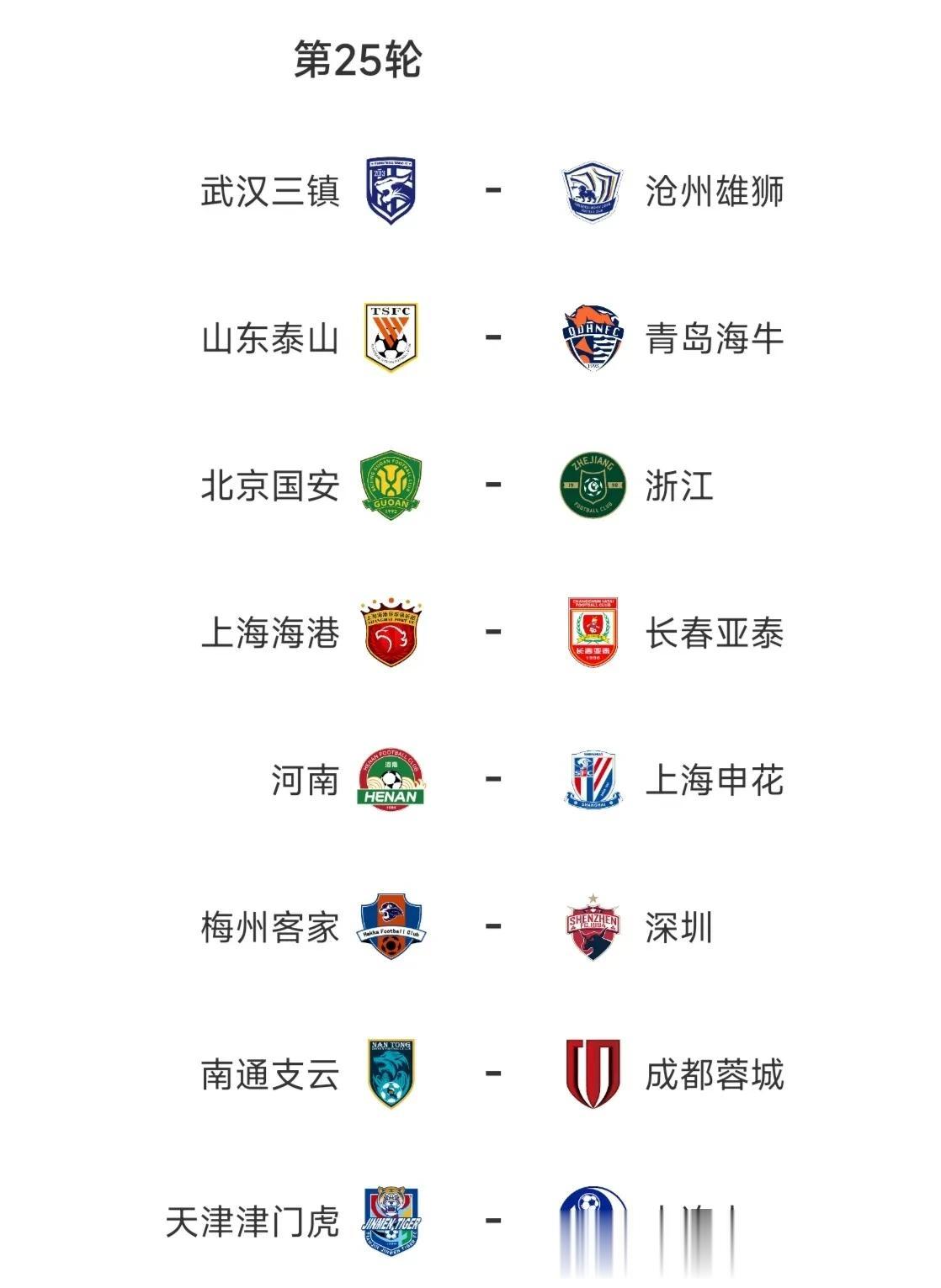 大胆预测中超第25比分——

武汉三镇1：3沧州雄狮
北京国安2：2浙江队

山