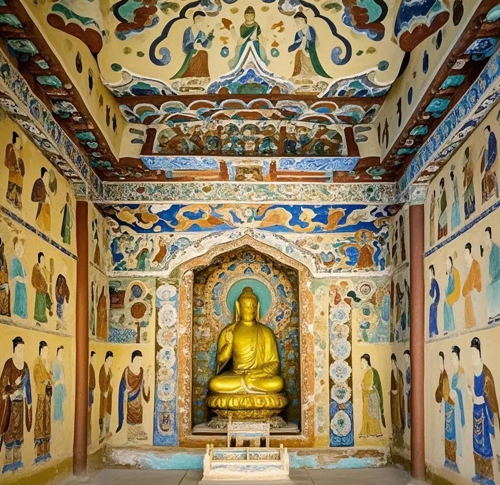 敦煌是文明在荒漠中留下的最美吻合。它将宗教的虔诚化作色彩与线条的极致流转，让千年