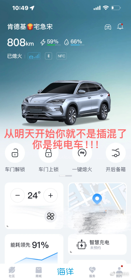 这就是混动车的好处，可油可电，绝不受到国际局势影响！ 