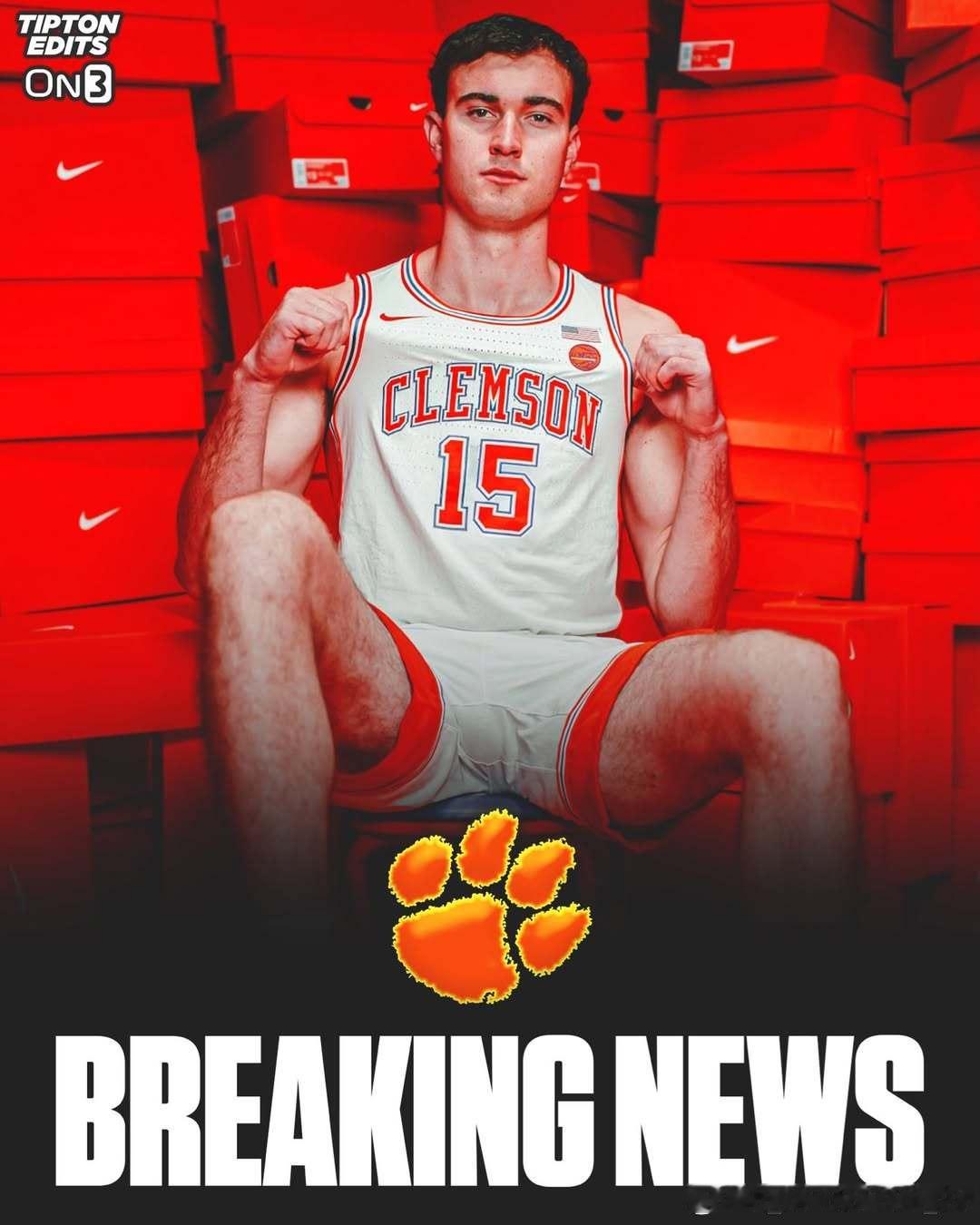 桑福德大学前锋迪伦·福克纳(Dylan Faulkner)转学加盟克莱姆森大学这