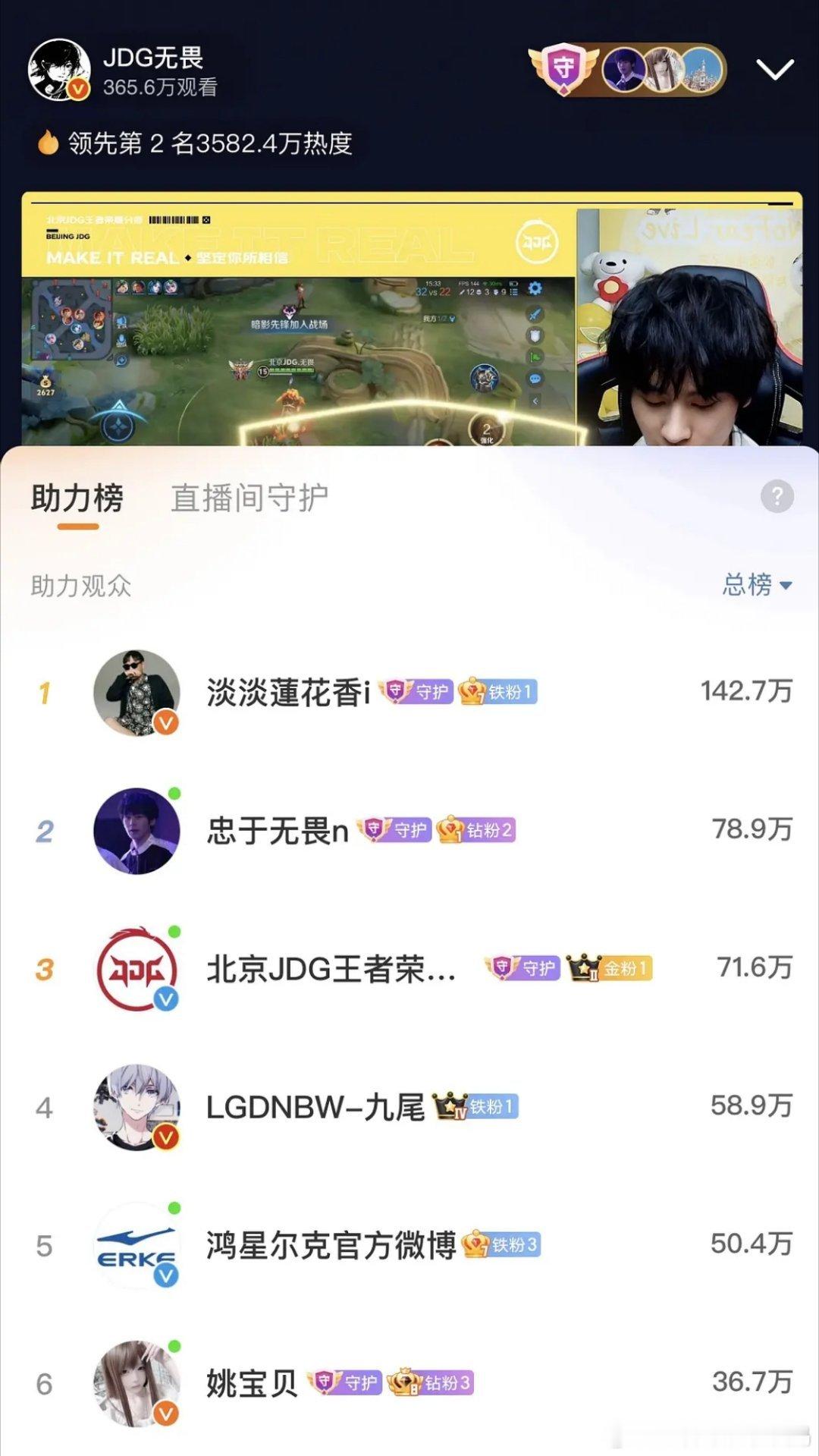 无畏NoFear[超话]kpl北京jdg无畏微博开播无畏直播 无畏微博开播来了好