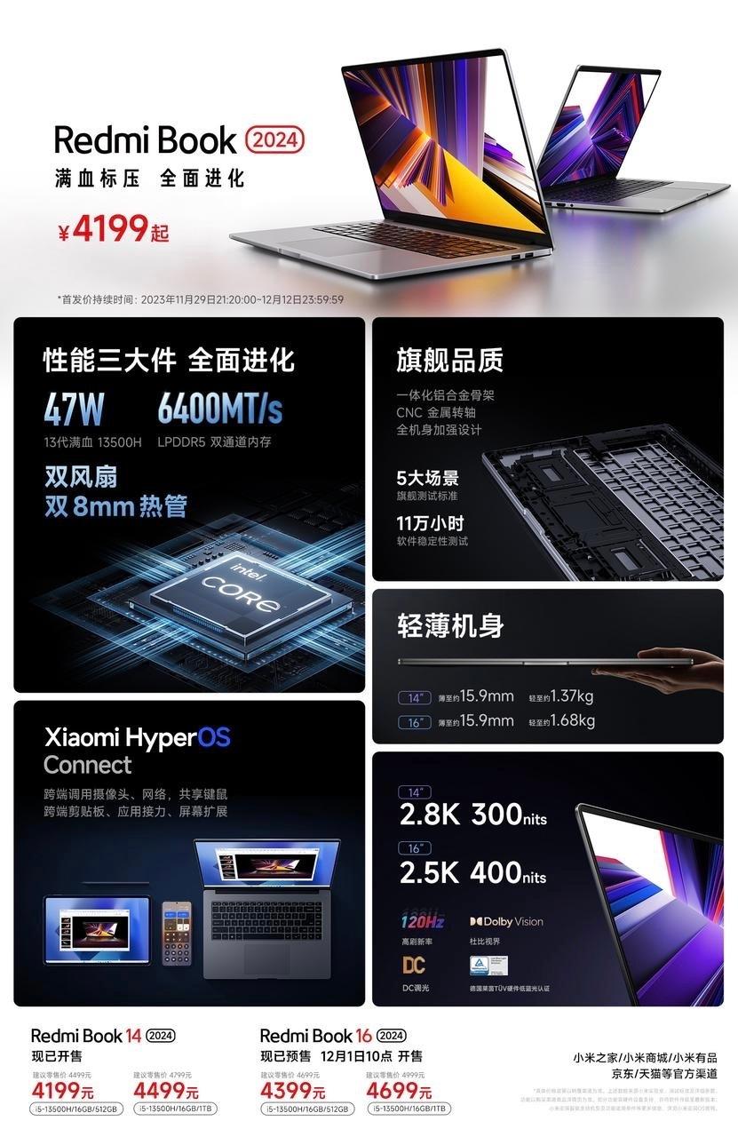 红米笔记本 redmi book 16 2024

4399起步，非常适合普通用