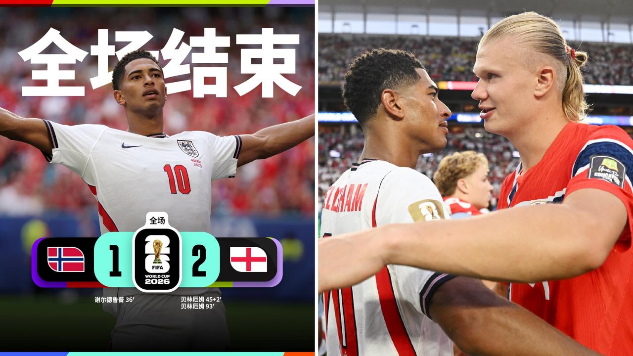 世界杯：英格兰加时2-1挪威，晋级四强。
贝林厄姆连场双响，谢尔德鲁普破门。