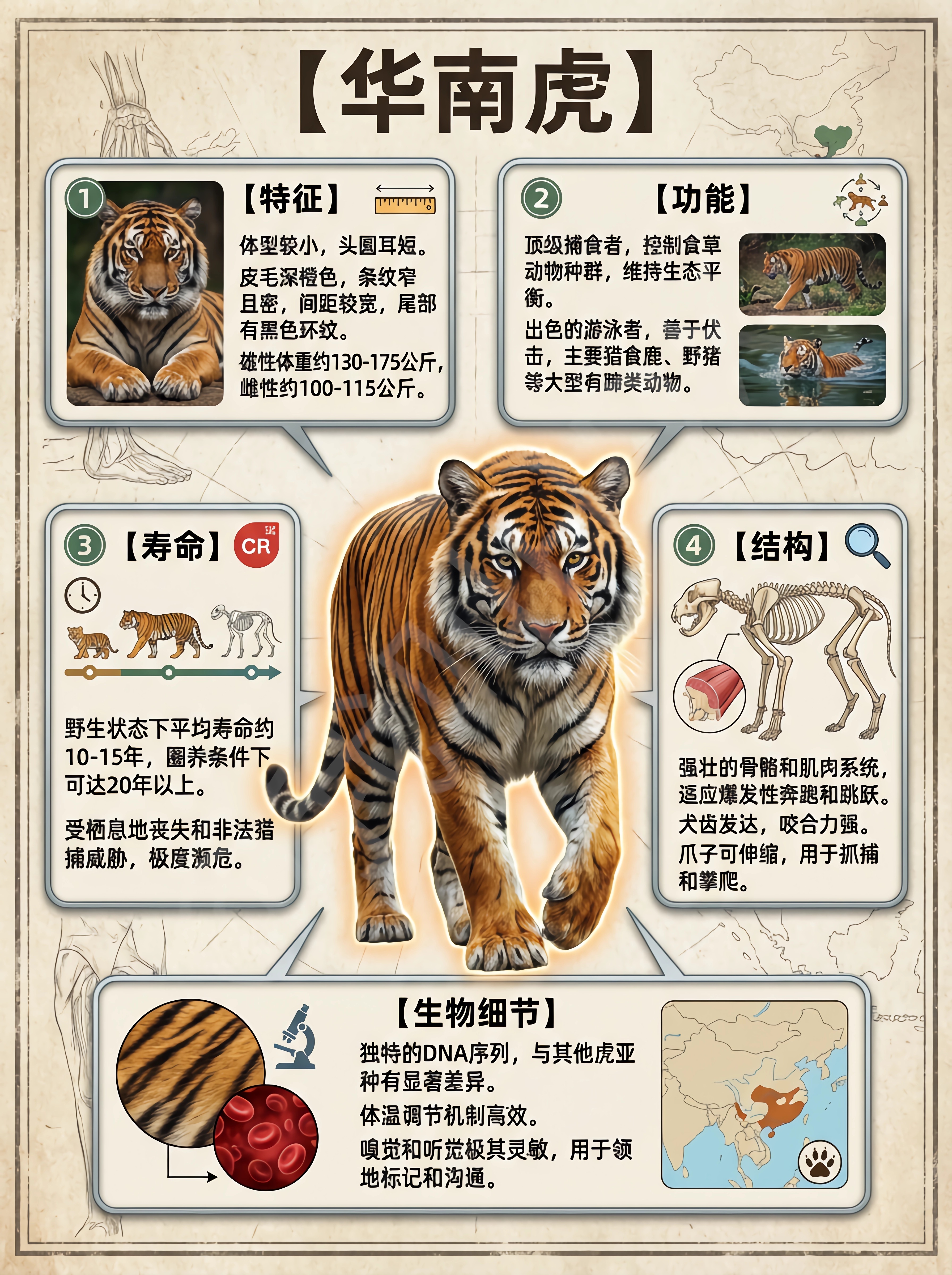 我AI的动物 揭秘“丛林之王”华南虎！🐅别以为老虎都只活在故事里！华南虎，中国