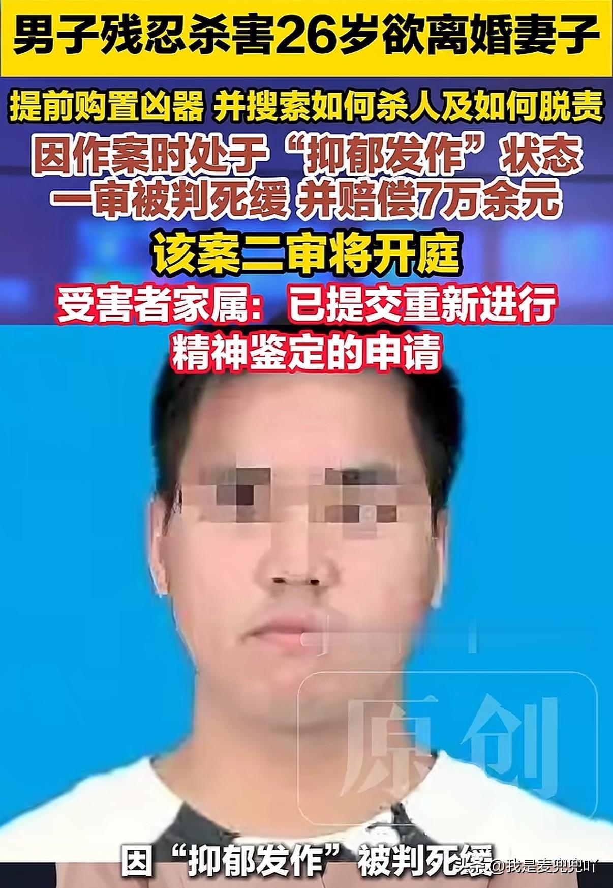 因妻子提出离婚丈夫将人杀害后提出自己患有抑郁症，被轻判
抑郁症会在网上搜怎么杀人