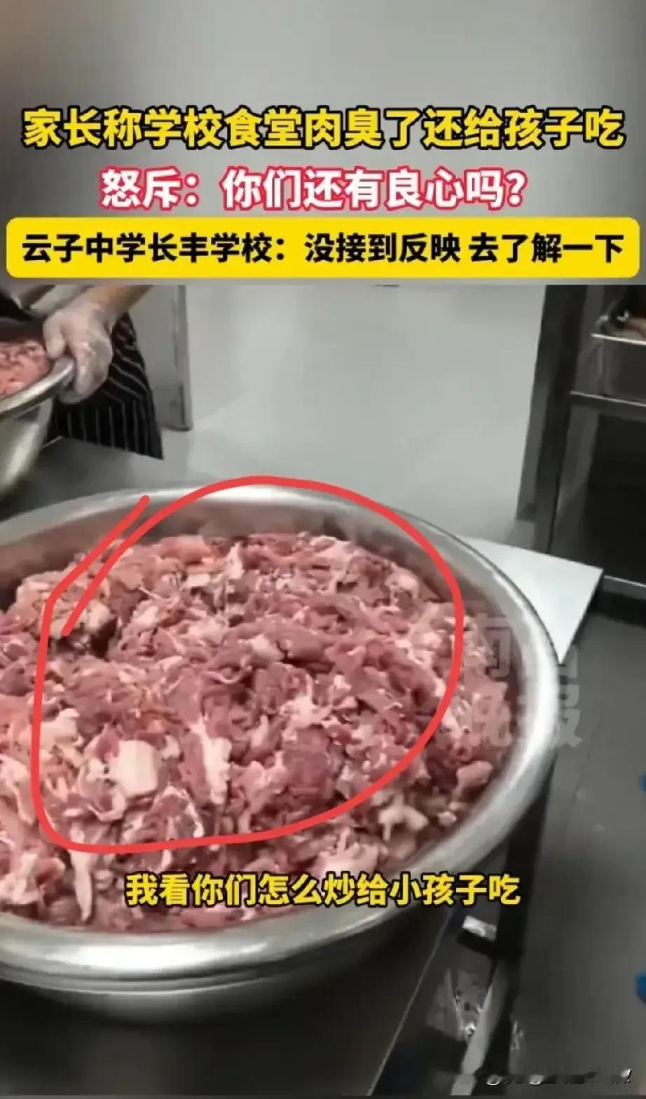 “天哪，简直不敢相信！学校食堂竟给孩子吃‘僵尸肉’！”

近日，南昌晚报的记者曝