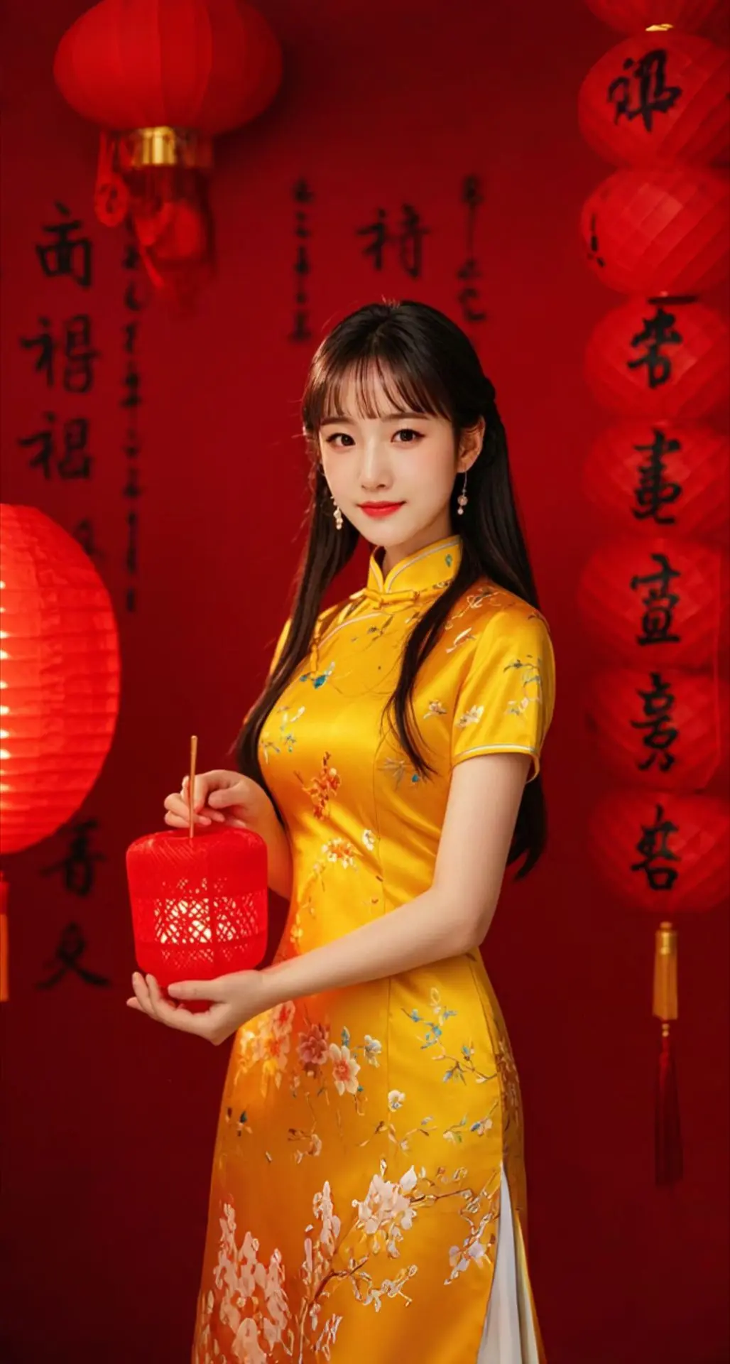 AI扩图 AI旗袍佳人