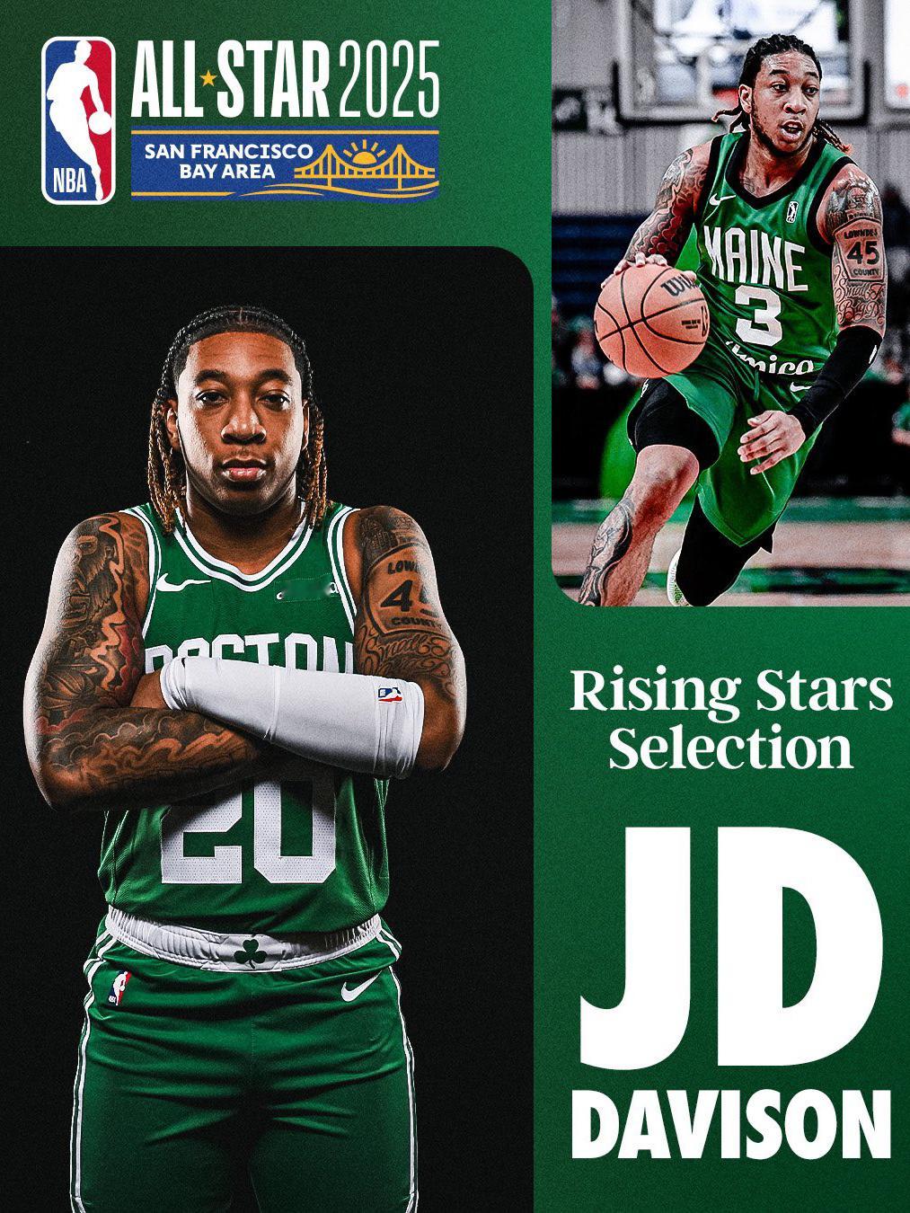 缅因州凯尔特人  波士顿凯尔特人队双向合同球员JD Davison入选【 202