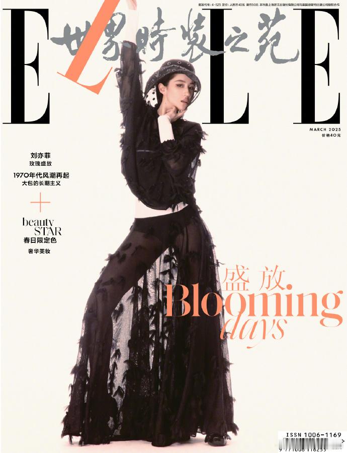 刘亦菲ELLE双奢封面  刘亦菲身上有玫瑰的柔与韧  看刘亦菲的《ELLE》封面