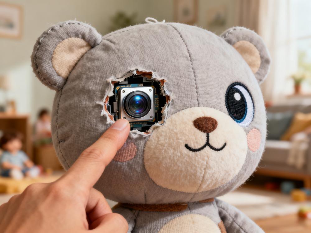 拆开网购玩偶吓出冷汗！眼睛里竟藏摄像头… 😨
广西贺州梁女士给娃买的玩偶到家了