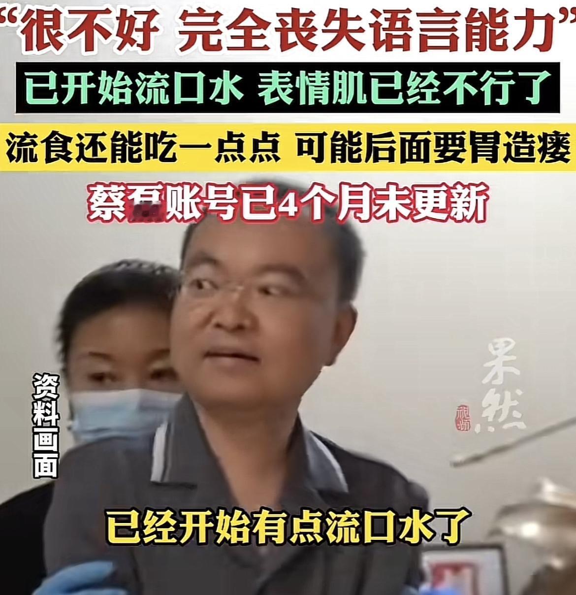 难以置信，近日，蔡磊妻子在采访中透露蔡磊的身体状况已经很恶劣：语言能力丧失，不能