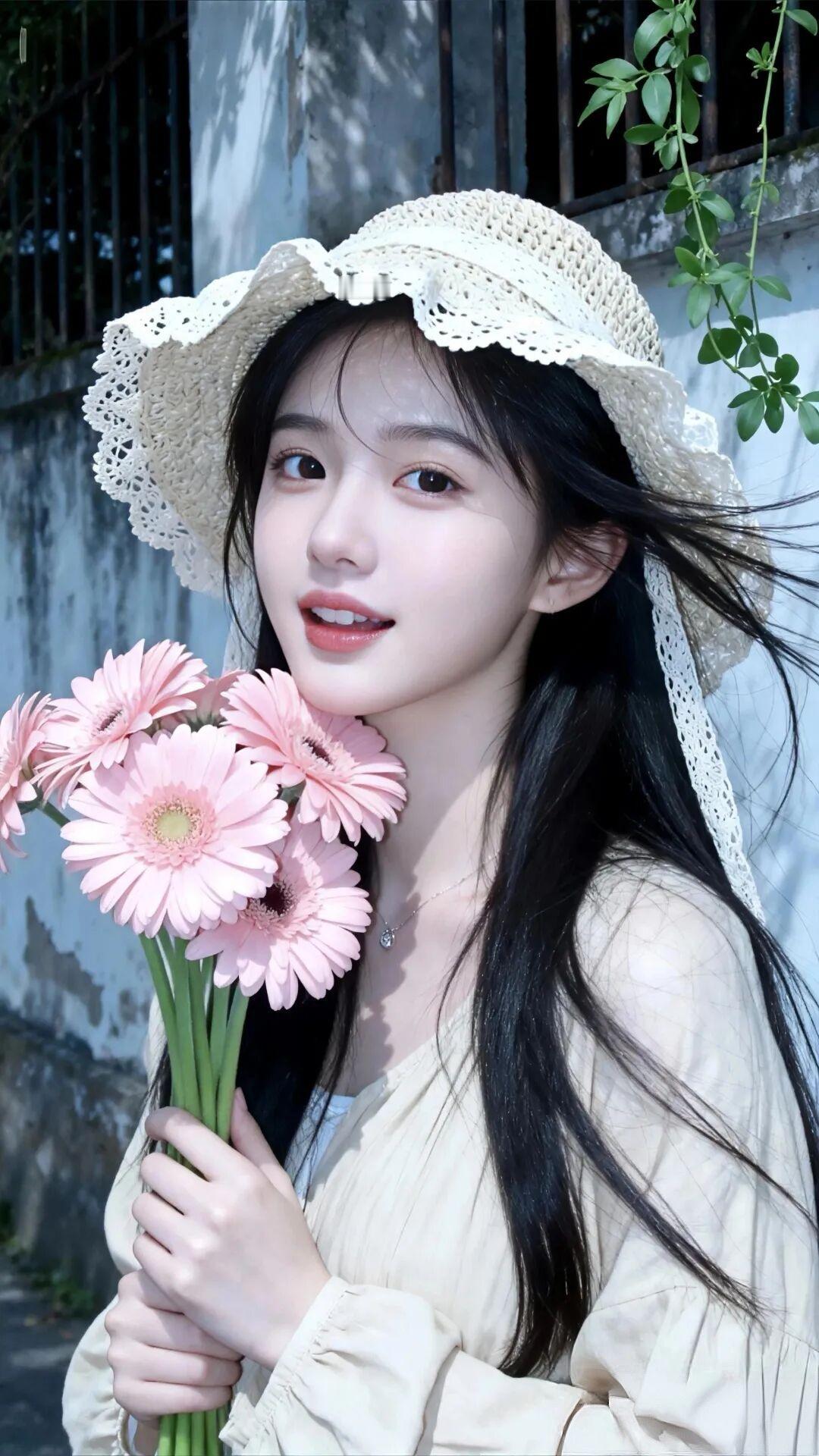 风与花里的清甜少女
她像从春日漫画里走出来的清甜少女，带着一整个夏天的温柔与心动