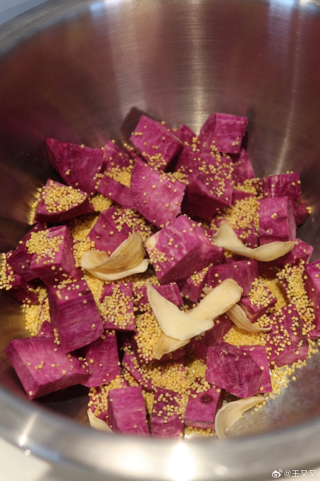 抗炎饮食day124✅鱼一定要清干净！早午餐：西蓝花🥦炒口蘑🍄、紫薯小米粥、