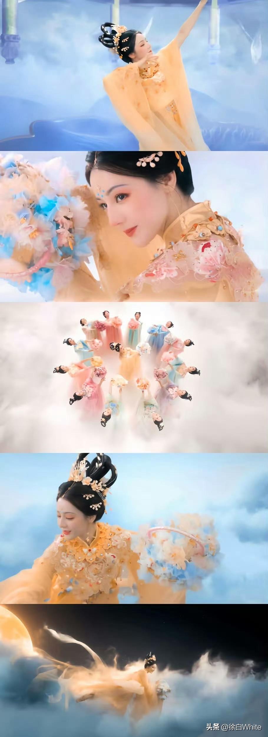 10月5日，迪丽热巴嫦娥造型惊艳全网！
场景服化道特别有老版西游记里天庭神女的感