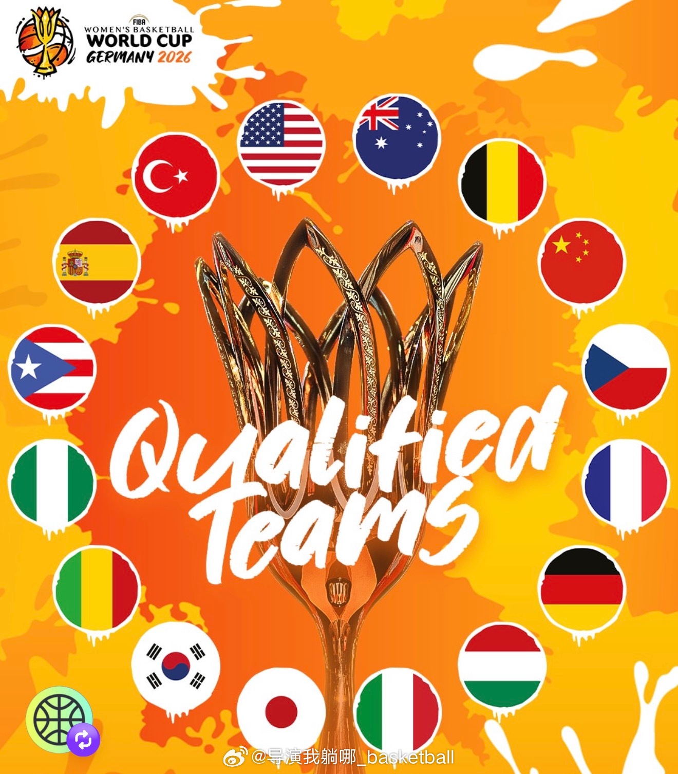 FIBA官方发布了女篮实力榜，中国女篮继续保持第五名，远高于日本和韩国 