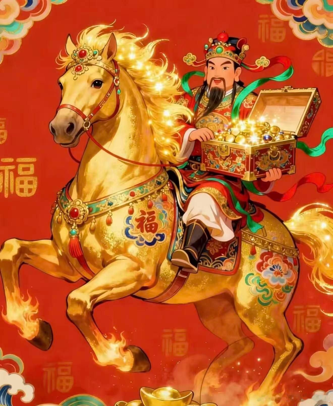 财神到，诚意祈财来福至、万事顺意。愿把握每一次求财机缘，经营有道获利丰厚。财库充