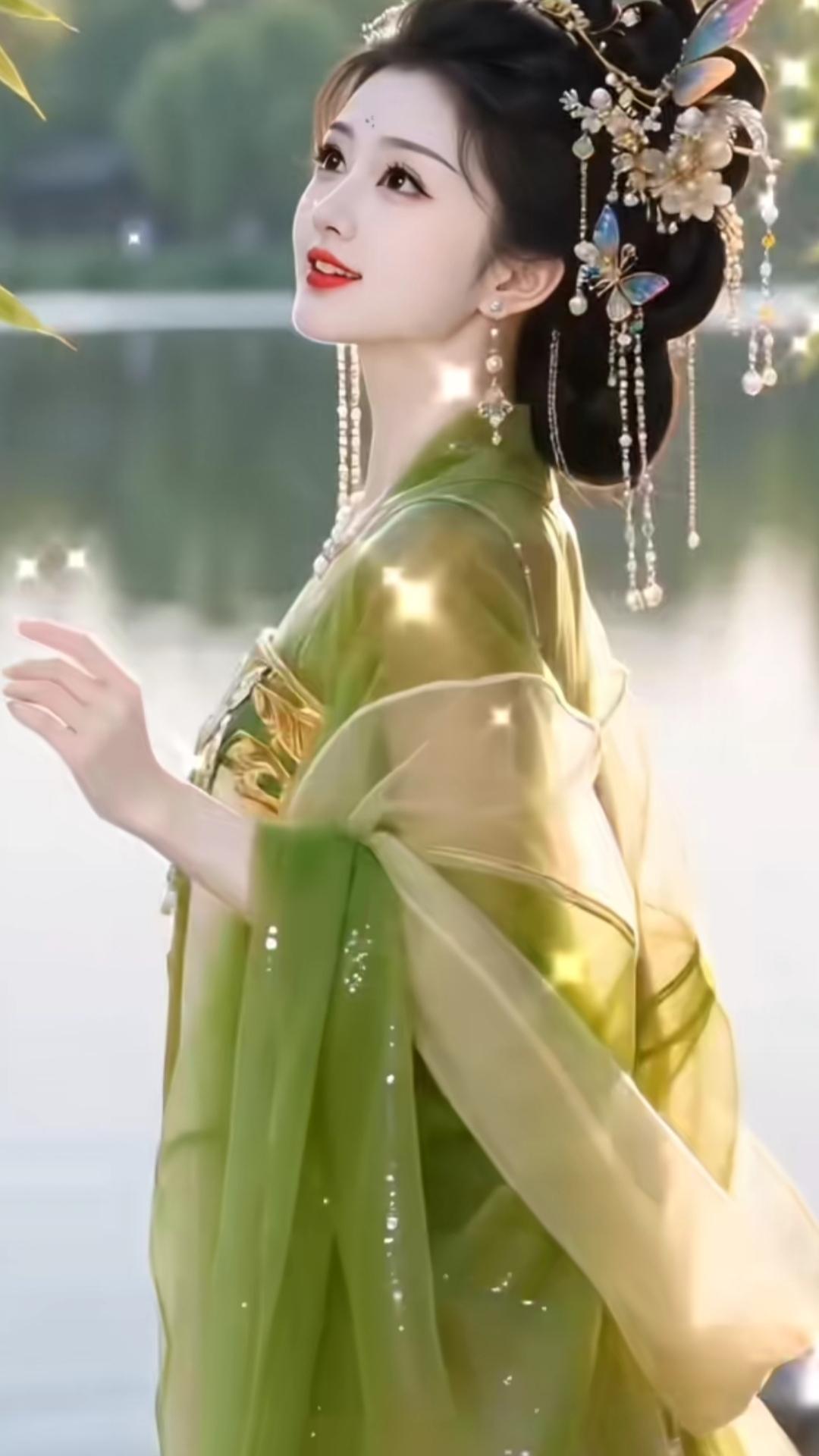 有哪些惊艳的汉服就喜欢这种薄如蝉翼的汉服，仙女下凡的感觉，特别美。