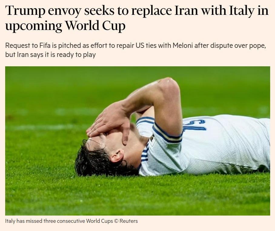 据《金融时报》报道，特朗普总统的一名高级特使已要求国际足联在即将到来的世界杯中用