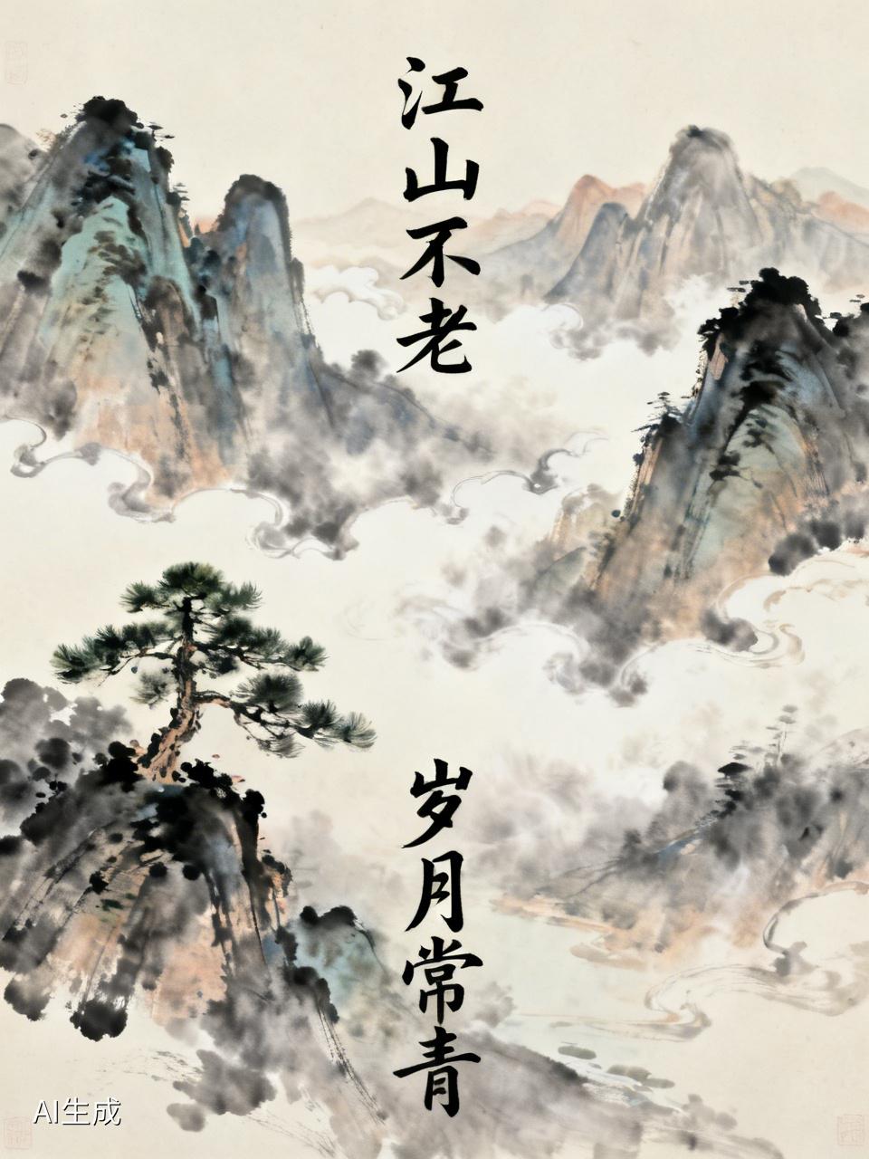 “江山不老”这上联挺妙，“江山”大气磅礴，“不老”又赋予其永恒之意。
我觉得“岁