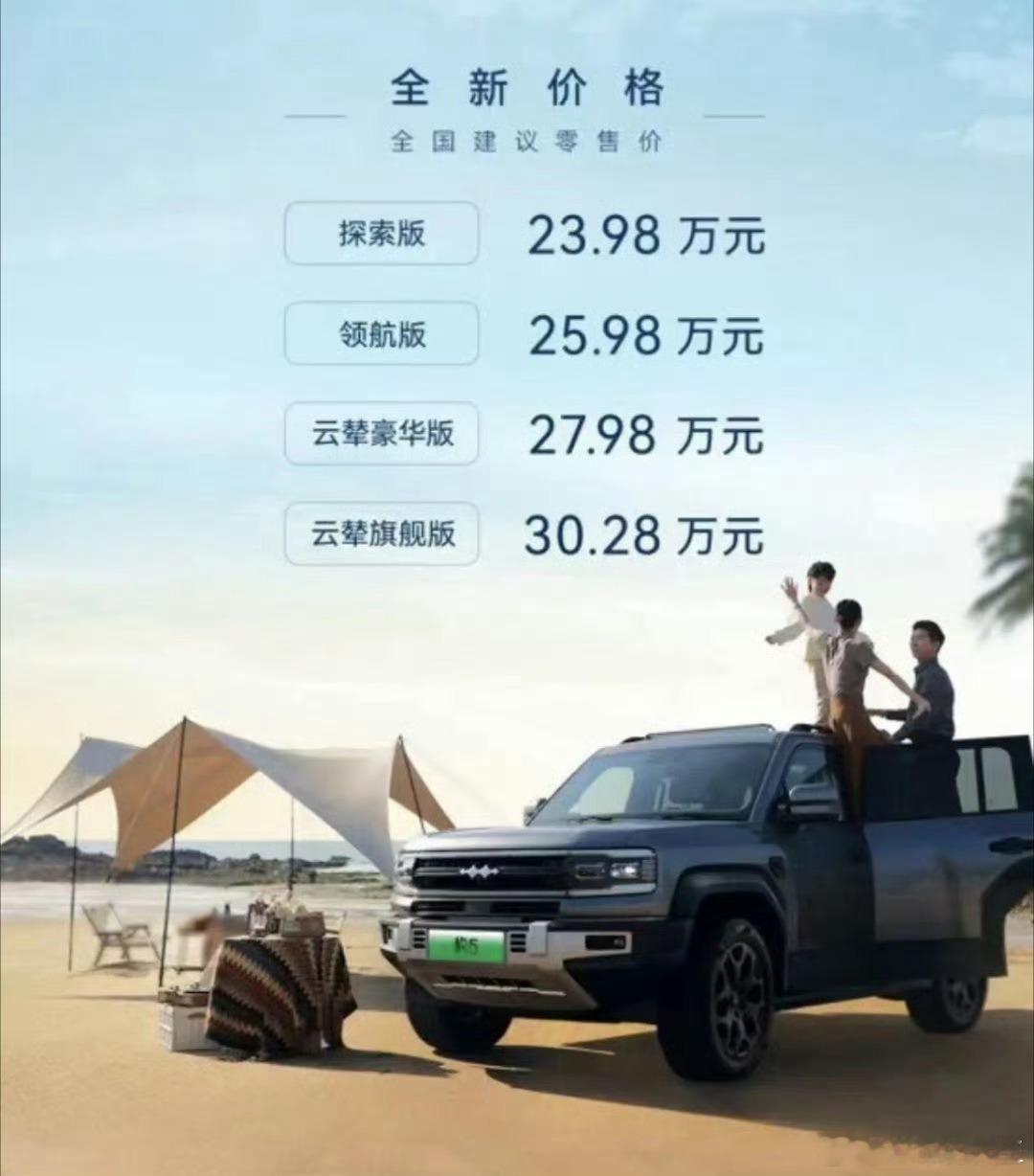 最近，想买其它品牌混动越野车的朋友，一定要耐心等待#豹5全新价格公布售23.98