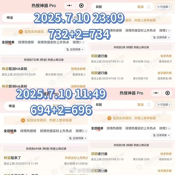 梓渝12小时内新增38条热搜，要不歇歇呢 ​​​