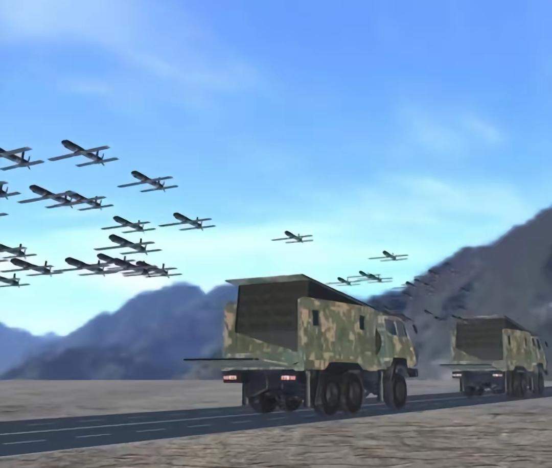 3月25日央视军事突然放出一段“过于先进”的画面：国产“阿特拉斯”无人机蜂群全流