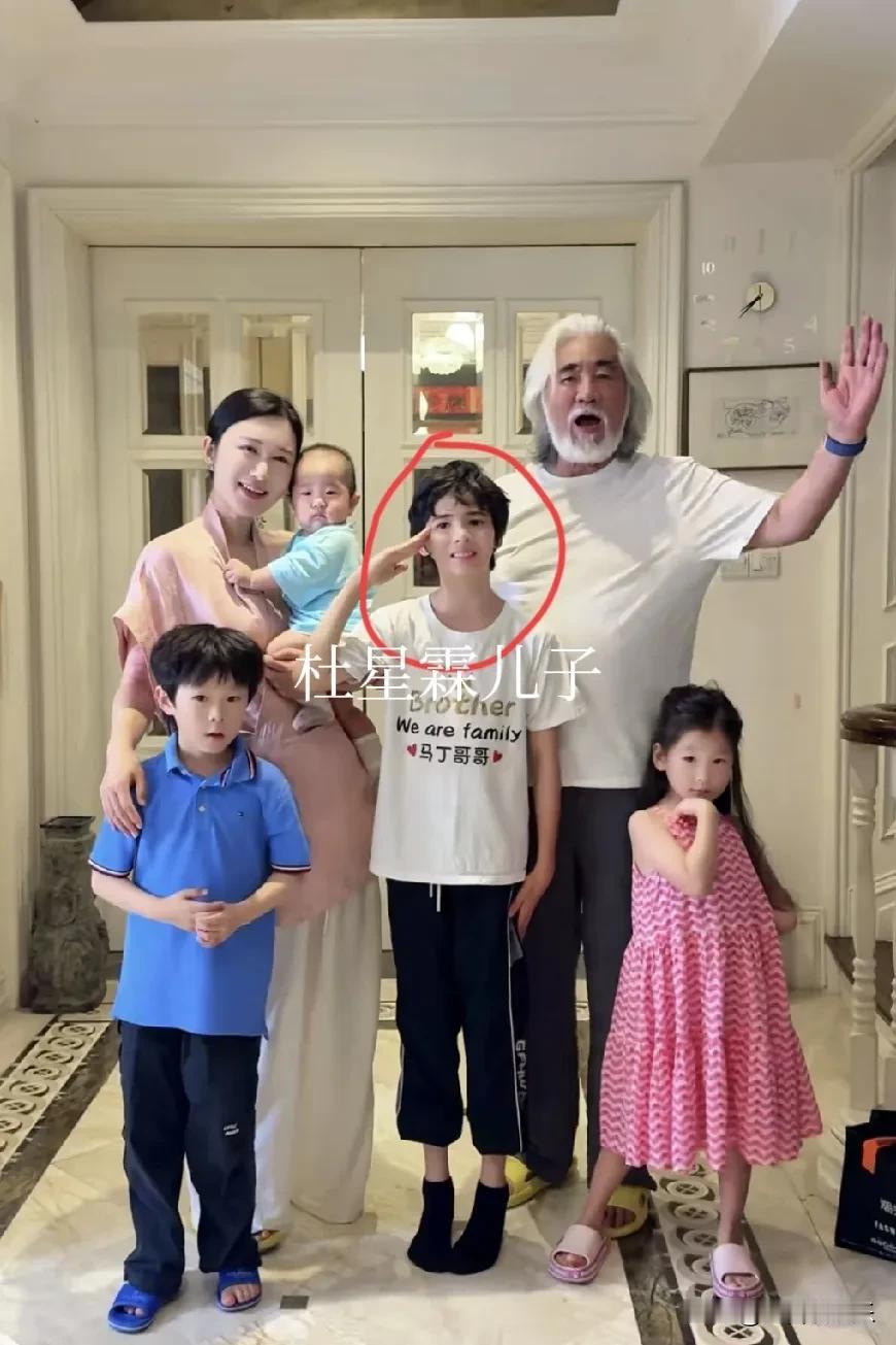 张纪中晒全家人一起玩的合影，混血儿子引人注目，引起网友不断猜测。

其实，这个男