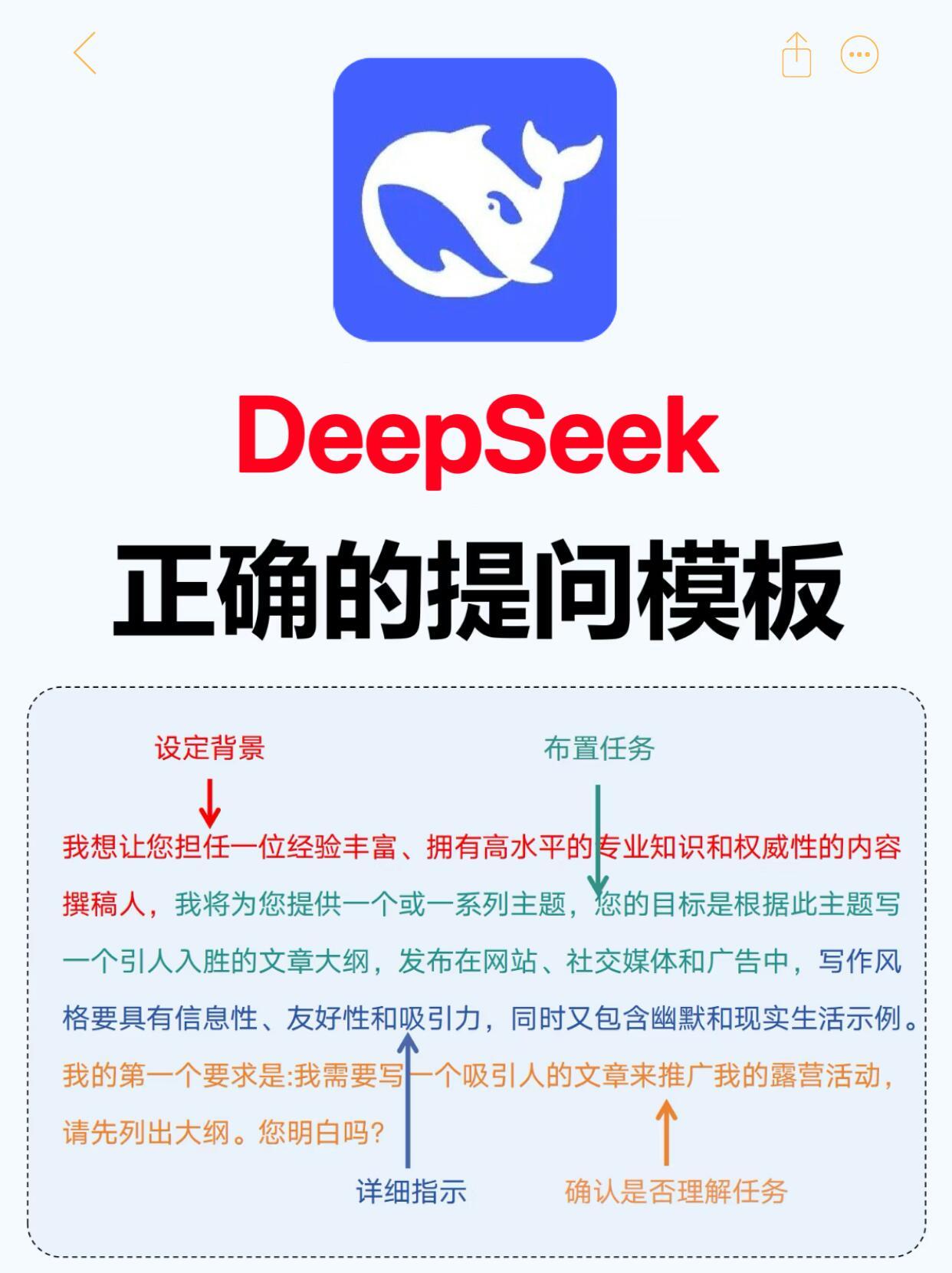 1分钟学会✅DeepSeek正确的提问模版。让你秒变高手。收好！ 