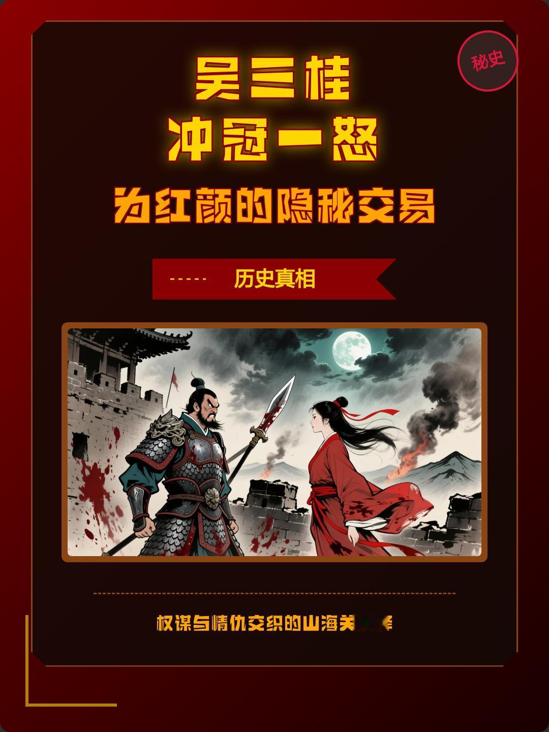 “冲冠一怒为红颜”这句诗流传太广，后世大多把吴三桂山海关降清的关键抉择，简单粗暴