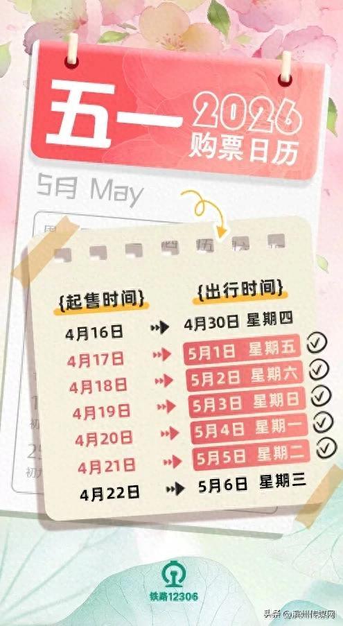 五一小长假火车票即将起售，4月17日可购5月1日火车票
