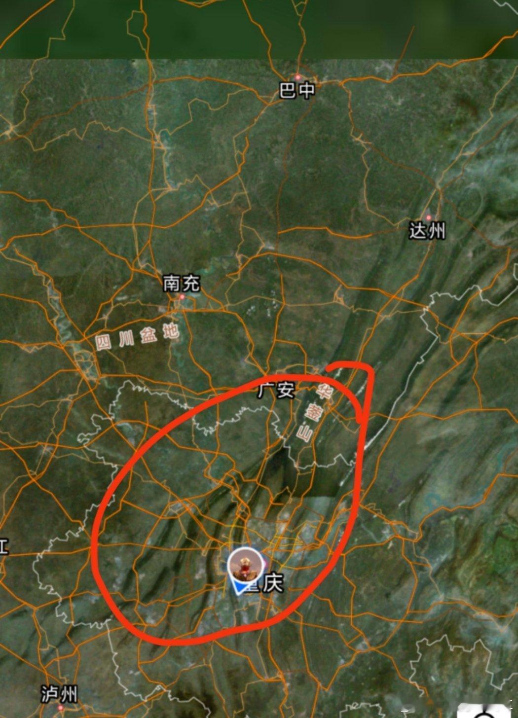 在我理解，山城重庆是在一块大高地上。一直没好好琢磨过，结果一看地图，重庆的山不是