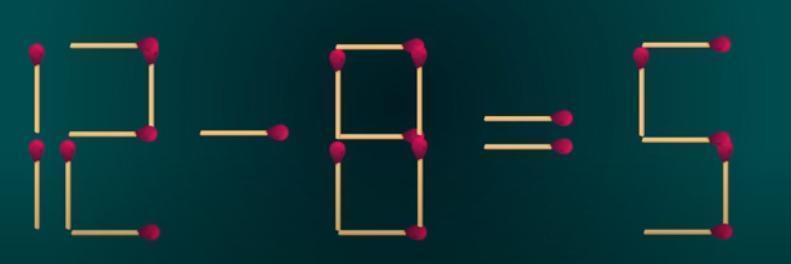 这是一道藏着精妙逻辑的火柴棒谜题 —— 画面中 “12 - 8 = 5” 的等式