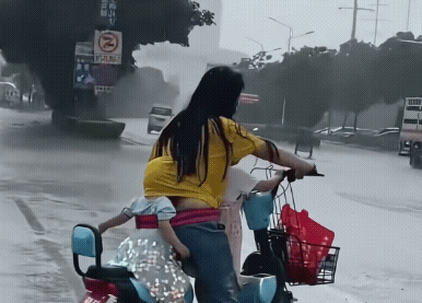 这是非走不可吗
毕竟还有俩娃
找个地方先躲躲雨
等雨小了再走也不迟啊