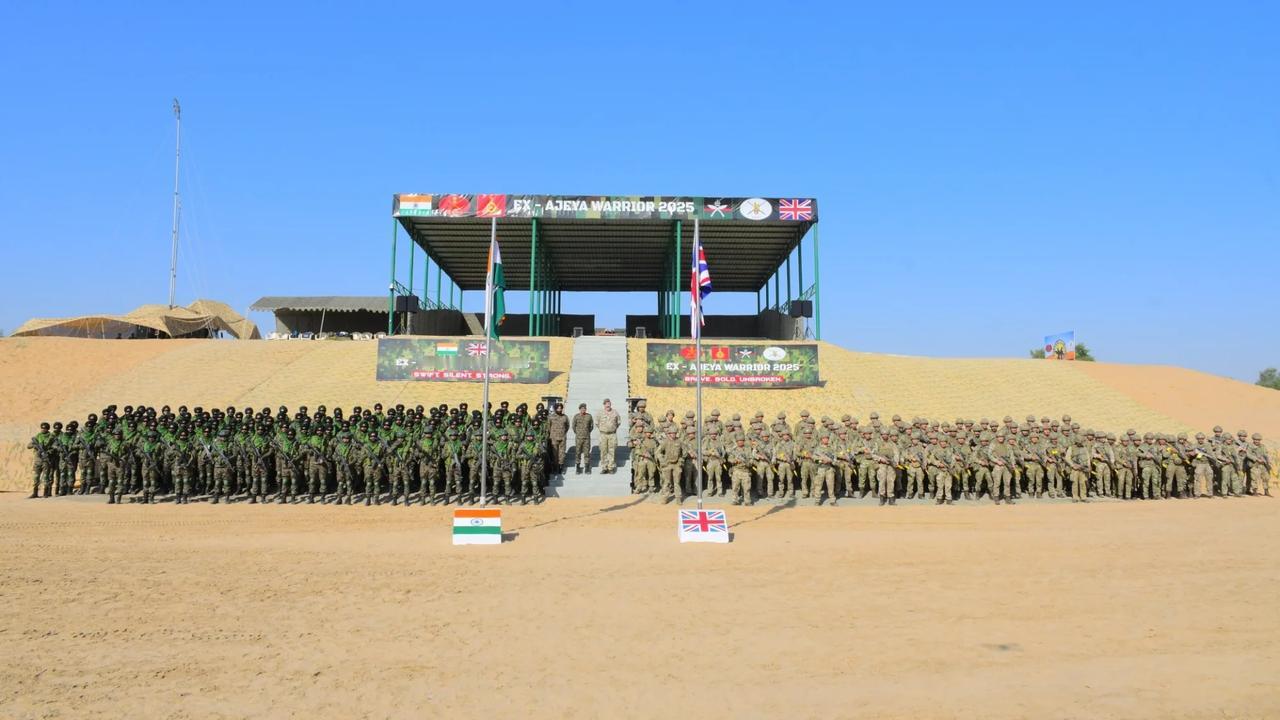 印度陆军和英国陆军两年一度的第八届“AJEYA WARRIOR”联合军演开幕式在