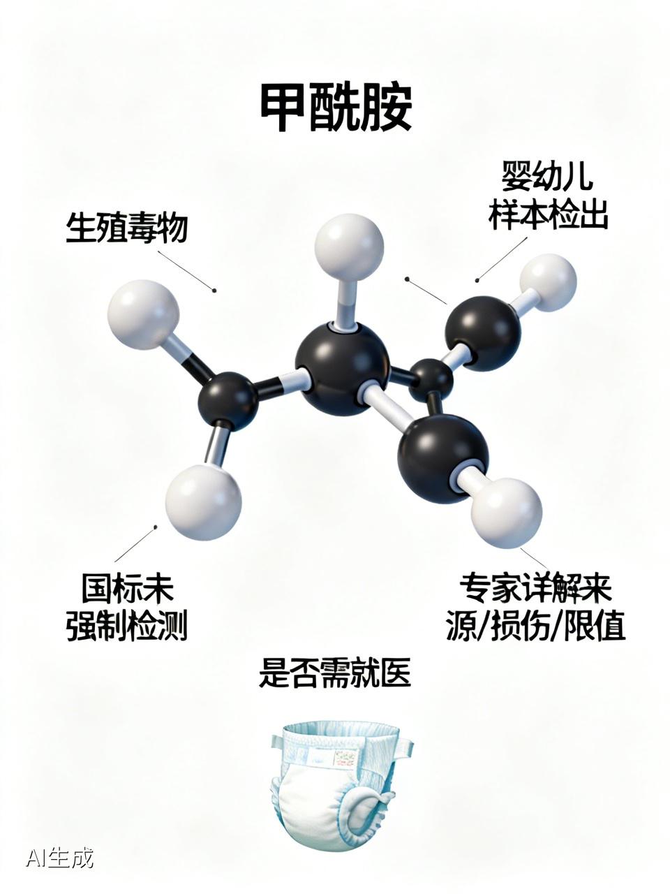 多款知名纸尿裤被检测出含有1B类生殖毒物甲酰胺，在婴幼儿样本中同样检测到了该物质
