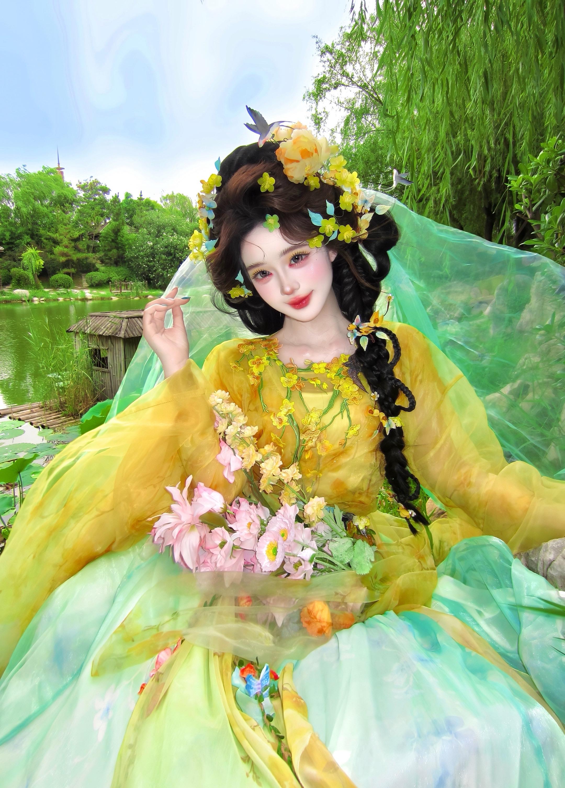 夏日限定花仙子上线 ，被湖畔的绿意与鲜花包围啦💛