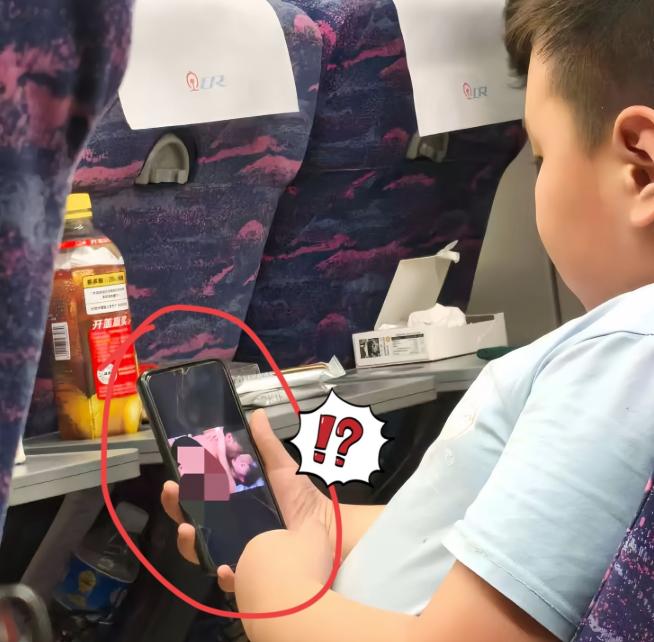 高铁惊现离谱一幕！
小学生竟然
用妈妈手机看这个……

“妈妈，我能玩会儿手机吗