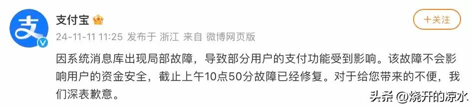 通过支付宝支付功能突然发生故障
不知道大家发现没有
以前我还天真的以为
大家都跟