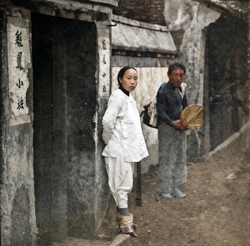 这张照片是一张晚清影像，出自一本20世纪初的西方书籍，照片拍摄于清末的北京，地点