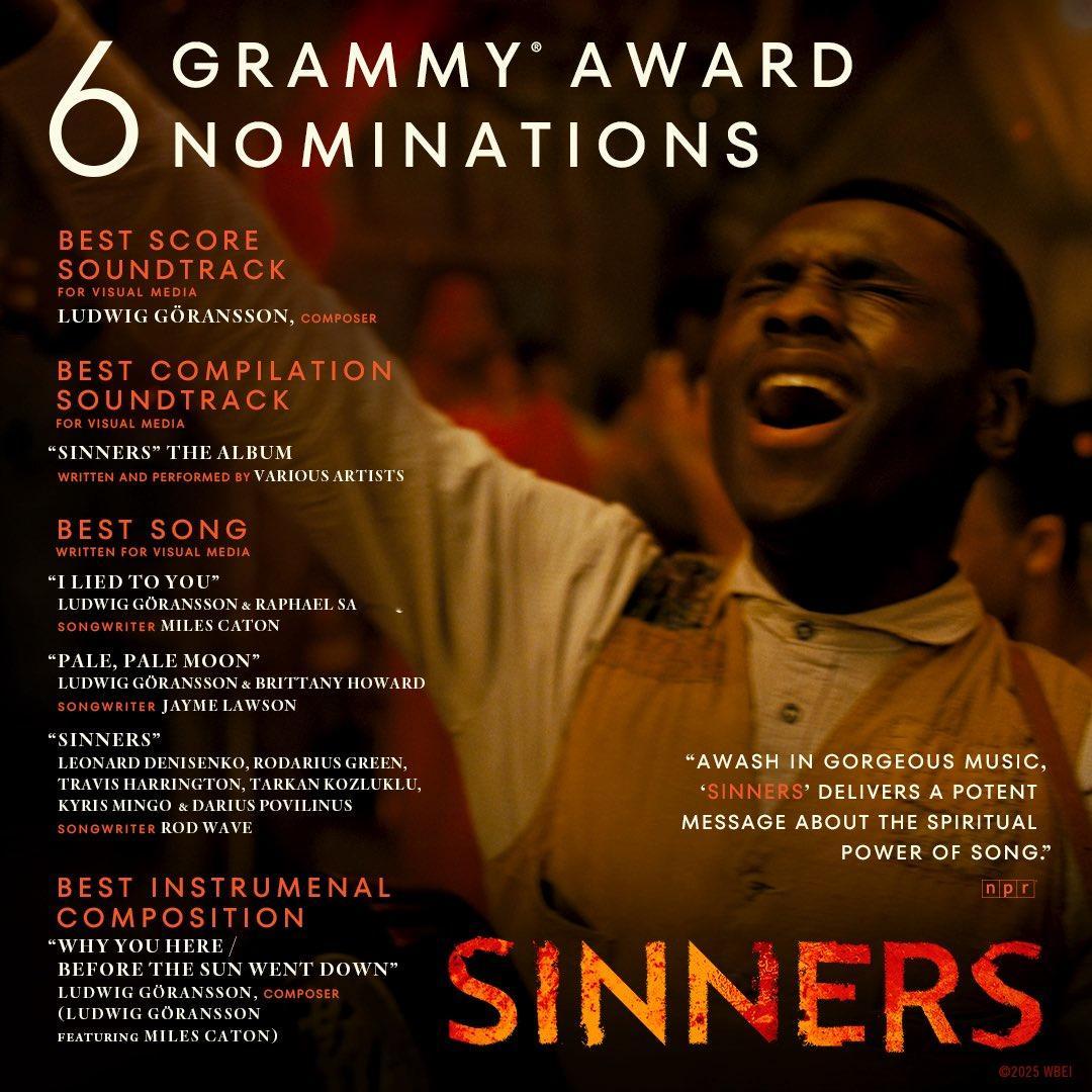 格莱美提名 好牛！华纳兄弟年度口碑神作罪人在第68届格莱美获得6项提名！成为格莱