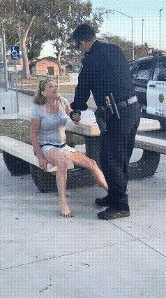 这是哪个国家的警察这么彪悍，直接把女子摔倒，按在地上[捂脸]