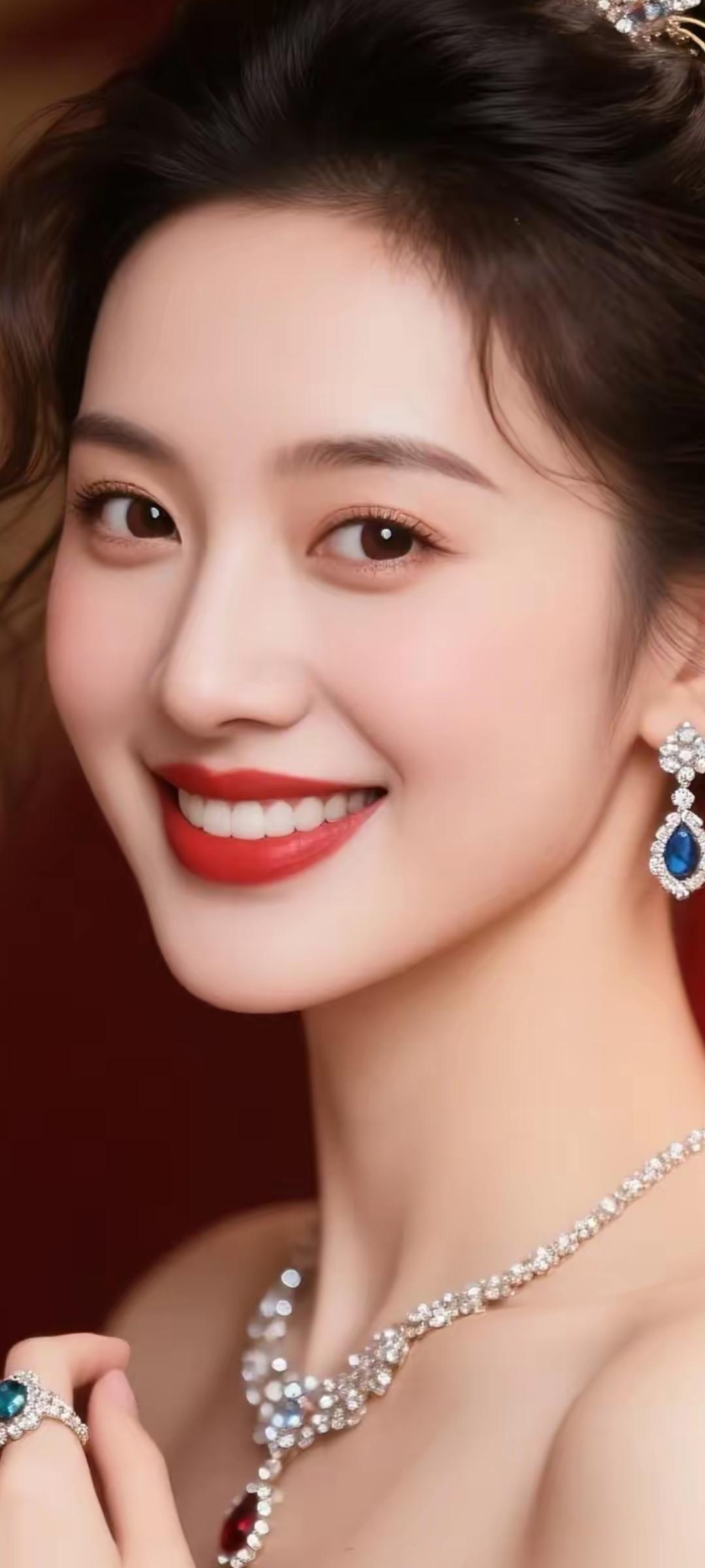 优雅红唇，闪耀珠宝，女神范儿满满！💄✨💎