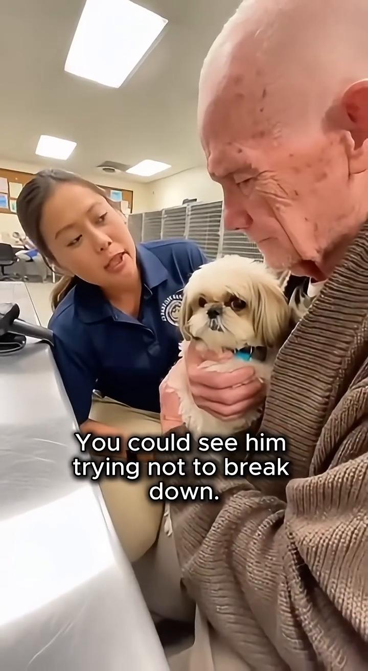 This old man had to surrender his dog at