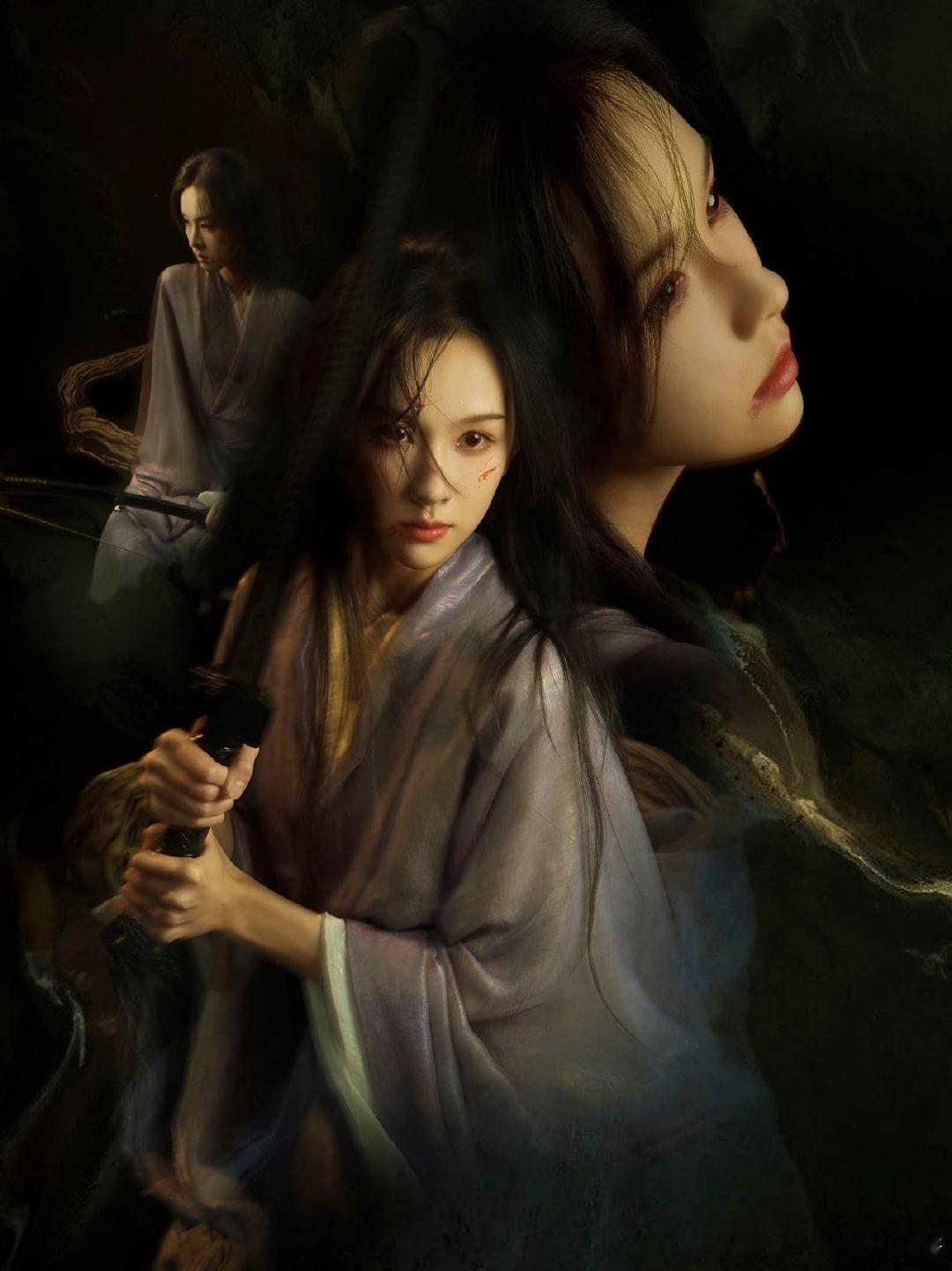 陈都灵紫衣薄纱美成啥了陈都灵紫衣写真一眼沦陷的古风造型，紫衣淡雅，薄纱轻盈，古典