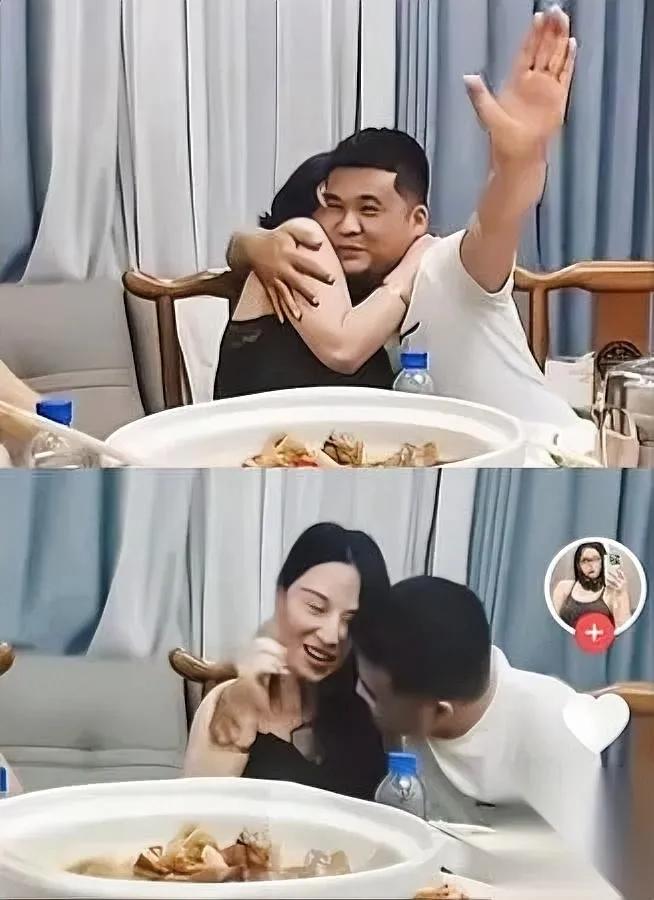 同学会这幕

我看傻了

俩有家庭的人抱着笑，没喝酒倒比喝了还疯

当年高中前后