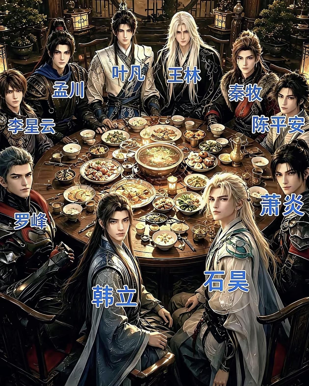 十大网文男主同桌聚餐，单论战力天花板到底是谁？能撺这么个火锅局，把一众大佬聚在一
